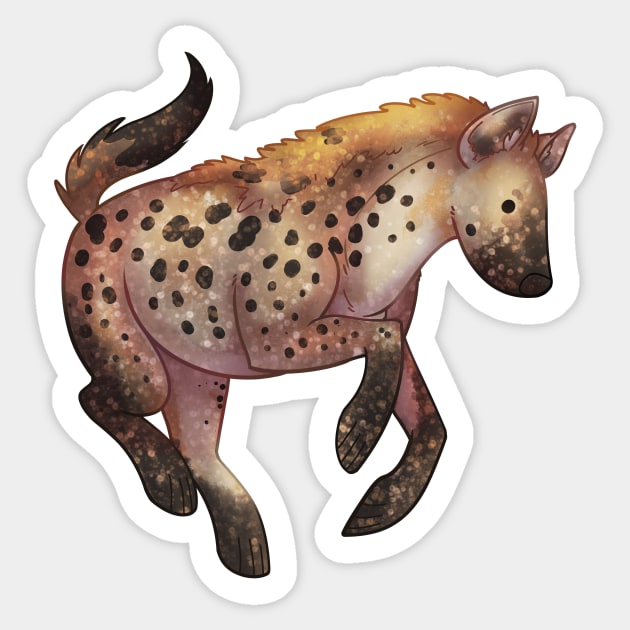 Cozy Spotted Hyena Sticker by Phoenix Baldwin